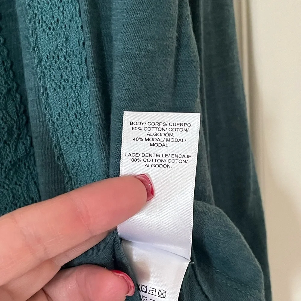 Lucky Brand Teal Long Sleeve Boho Blouse Women’s Size Small - Picture 4 of 12